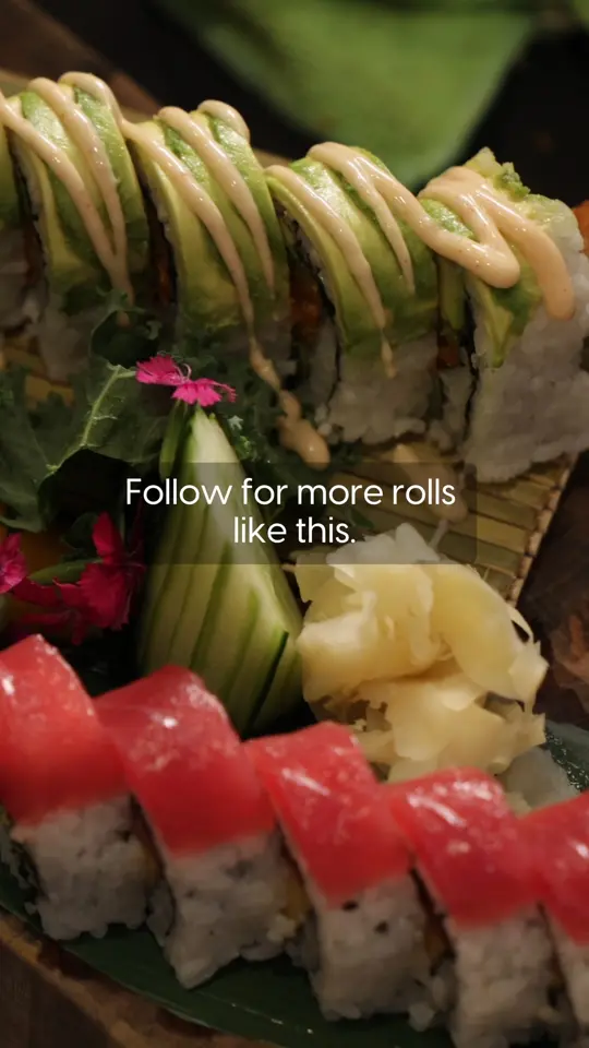  in Florida showing food, dragon roll, video by Kub Kao Thai Sushi on Facebook
