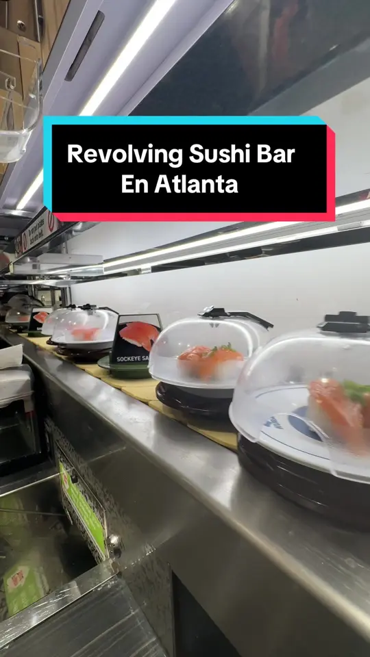 Kura Revolving Sushi Bar in Buford showing sushi, revolvingsushi, food review, visit, video by marymatheustraveler on TikTok
