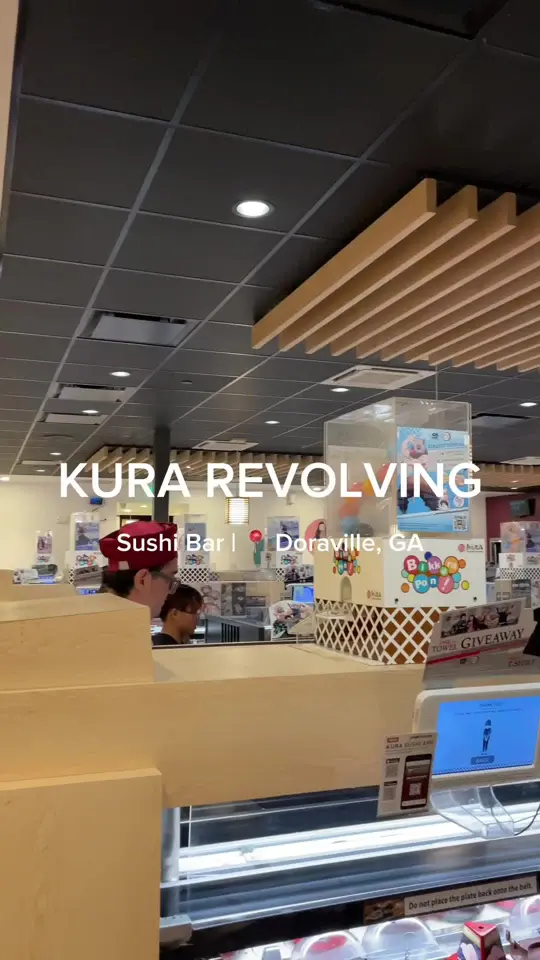 Kura Revolving Sushi Bar in Doraville showing review, sushi, video by tyli.brickus on TikTok