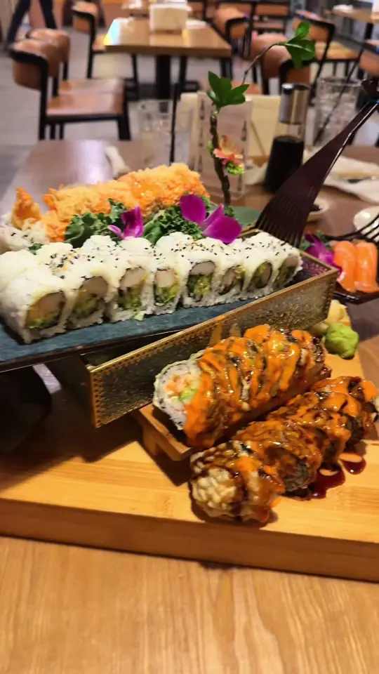 Kyoto Japanese Cuisine in Tallahassee showing sushi, restaurant visit, video by rebeccaisforty on TikTok
