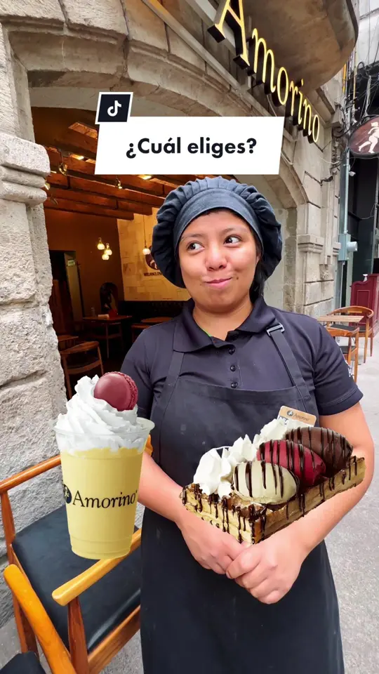 L'Amorino Italian Restaurant in Tampa showing gelato, waffle, video by amorinomexico on TikTok