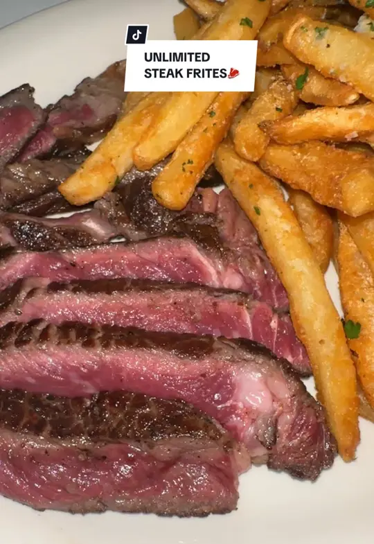 L'Antoinette French Restaurant in Milton showing food, steak frites, video by daseycaviseats on TikTok