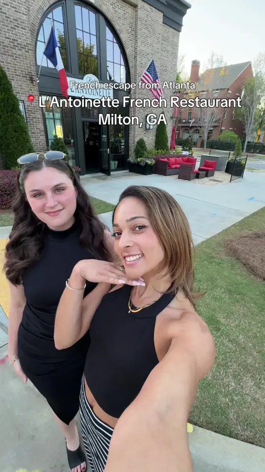 L'Antoinette French Restaurant in Milton showing review, visit, oysters, duck confit, steak frites, dover sole meunière, chocolate dessert, beignets, wine, video by thais__thais on TikTok