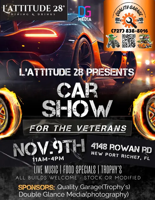 L'Attitude 28 in New Port Richey showing event, car show, live music, food specials, video by L'Attitude 28 on Facebook