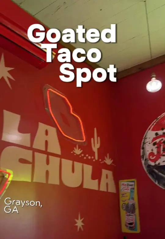 La Chula Taqueria in Grayson showing review, visit, video by koi.ventures on TikTok
