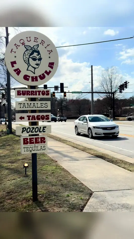 La Chula Taqueria in Grayson showing visit, taco, barbacoa taco, asada taco, agua fresca, video by thatcutecouplesshit on TikTok