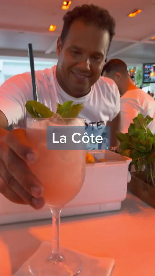 La Côte in Miami Beach showing cocktail, video by fontainebleau on TikTok