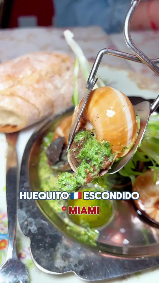 La Fresa Francesa in Hialeah showing restaurant, french food, escargots, bacon wrapped dates, mussels, steak frites, salted butter crepe, video by comidisa on TikTok
