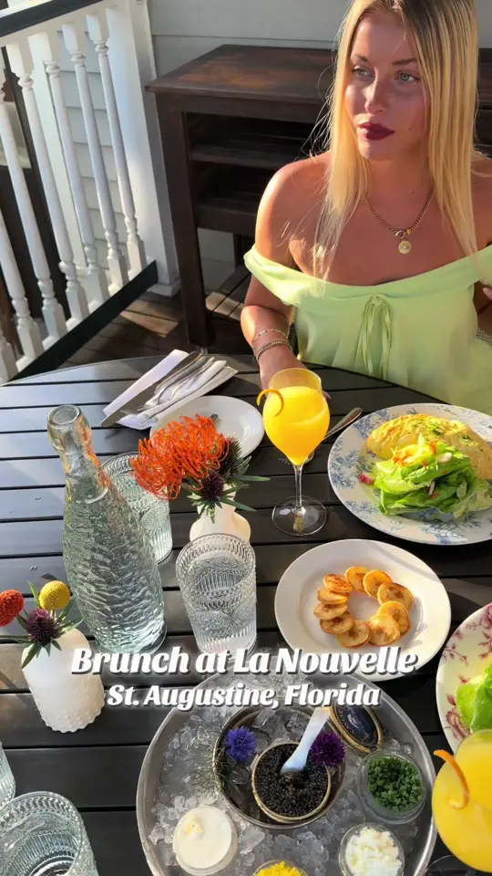 La Nouvelle Bistro in St. Augustine showing review, visit, video by totallystaugustine on TikTok