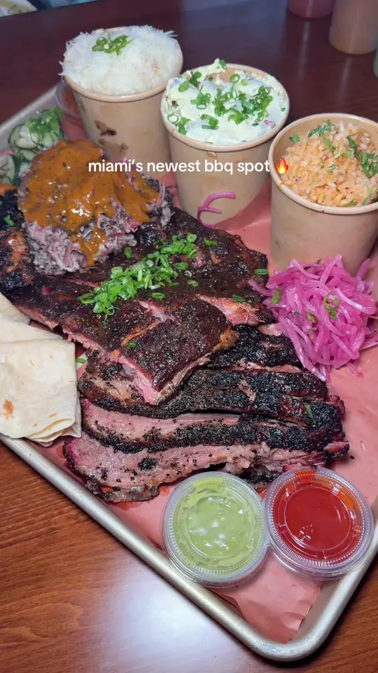 La Traila Barbecue in Miami showing visit, barbecue, video by miami.bucketlist on TikTok