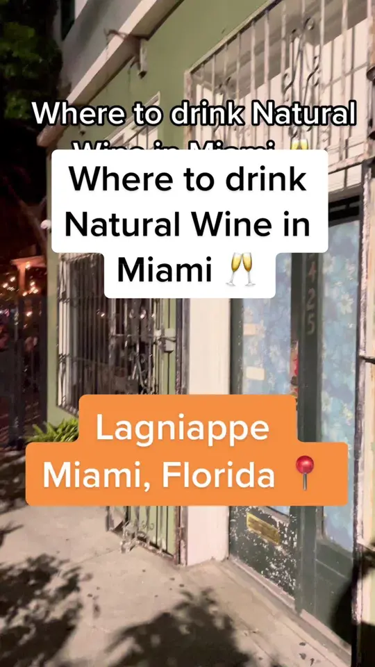 Lagniappe in Miami showing natural wine, visit, video by supervinobros on TikTok