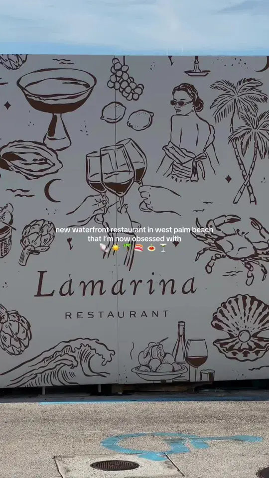 Lamarina Restaurant in West Palm Beach showing review, dinner, cocktail, happy hour, view, video by chelseaannepaine on TikTok