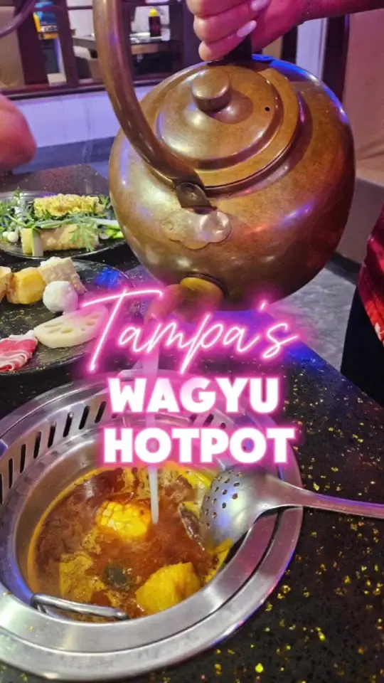 LaMeiZi Hot Pot & BBQ 辣妹子火锅烧烤 in Tampa showing food, wagyu hotpot, malatang, video by yummycoty on TikTok
