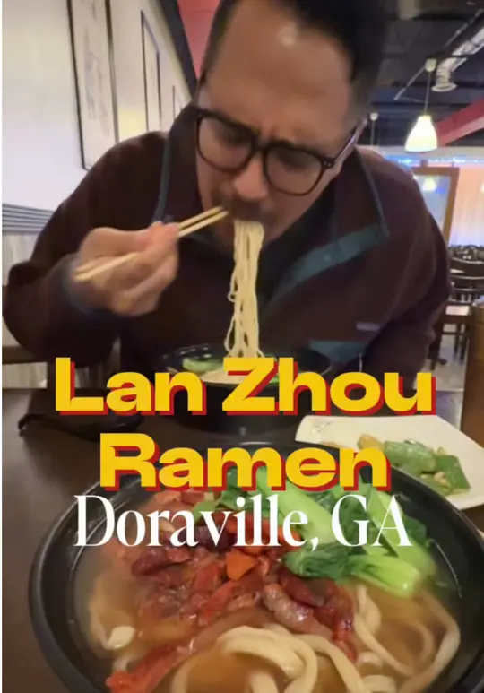 LanZhou Ramen in Doraville showing review, visit, video by chrismomongan on TikTok