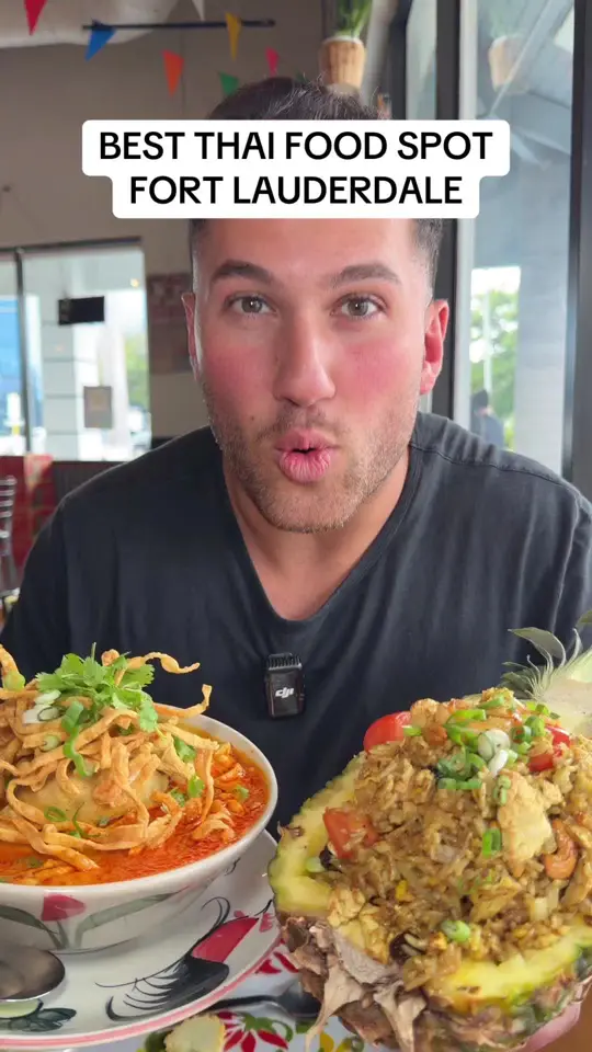 Larb Thai-Isan in Fort Lauderdale showing pad thai, fried rice, thai curry, video by mikeiseating on TikTok