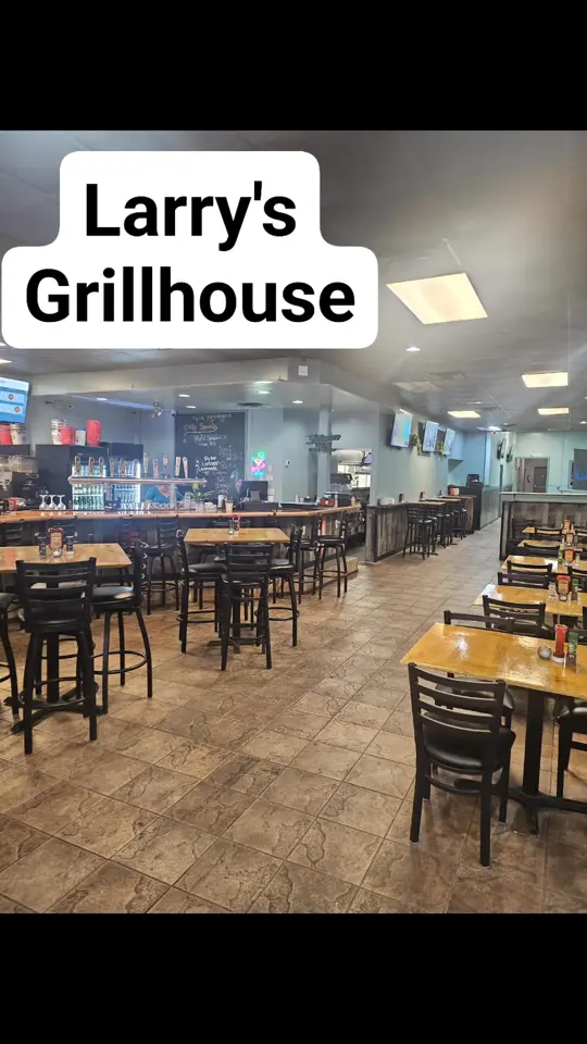 Larry’s Grillhouse in Tarpon Springs showing restaurant visit, neighborhood atmosphere, video by Foodie Mob on Facebook
