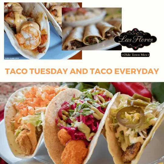 Las Flores in Conyers showing visit, tacos, video by Las Flores Olde Town Mex on Facebook