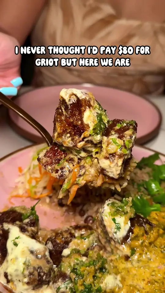 Las' Lap Miami in Miami showing restaurant visit, upscale afro-caribbean cuisine, oxtail cubano, sticky wings, wagyu griot, video by iviethefoodie on TikTok