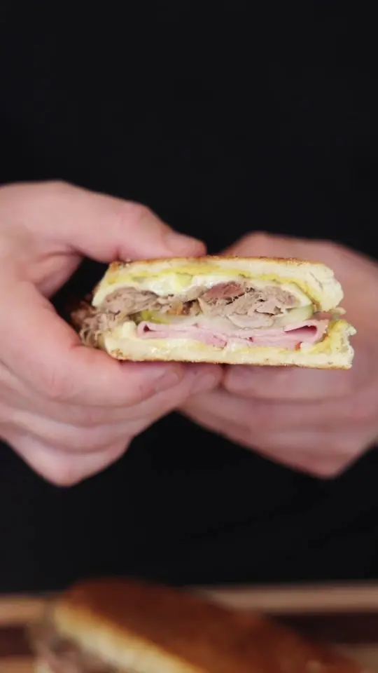 Las Olas Cafe in Miami Beach showing food, cuban sandwich, video by chefcapon on TikTok