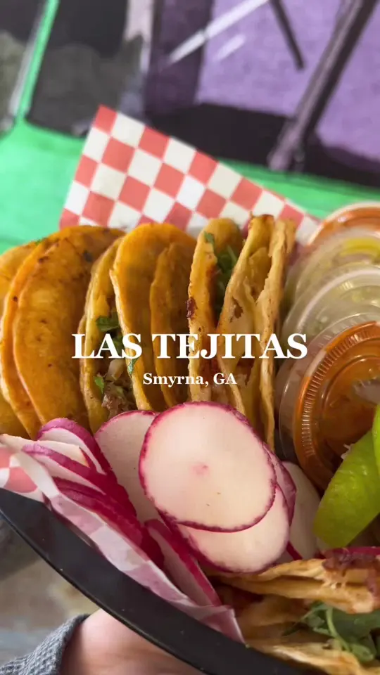 Las Tejitas in Smyrna showing restaurant visit, mexican food, tacos, drinks, homemade agua de pina, video by cardifflovelist__ on TikTok