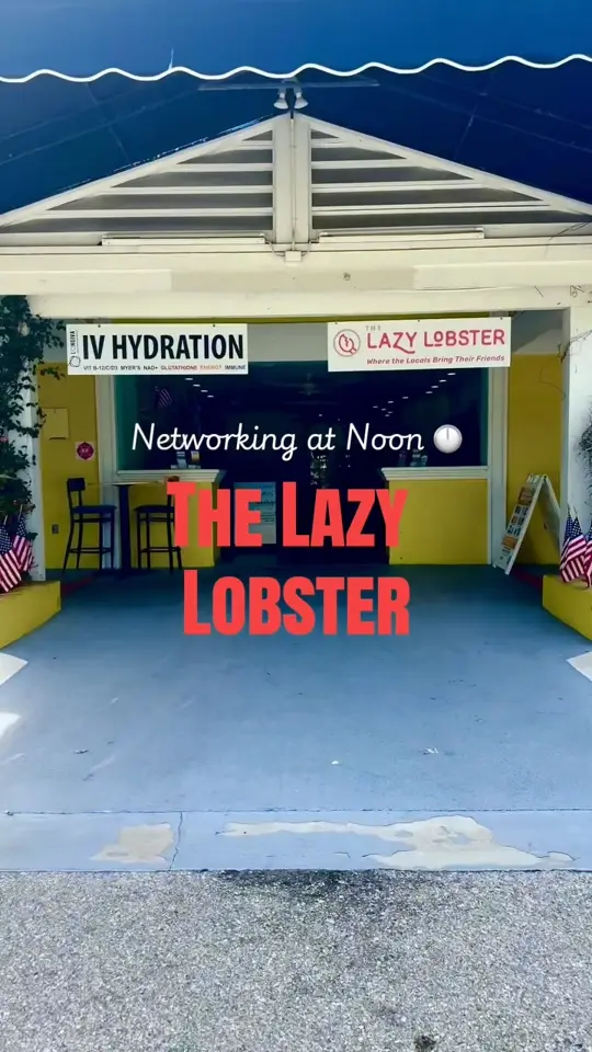 Lazy Lobster in Longboat Key showing food, networking event, video by Longboat Key Chamber of Commerce on Facebook