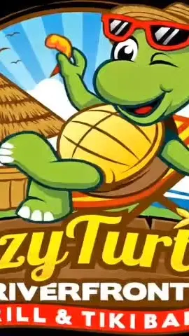 Lazy Turtle RiverFront Grill & Tiki Bar in Palm Bay showing menu update, dining room renovation, waterfront experience, video by Lazy Turtle Riverfront Grill & Tiki Bar on Facebook