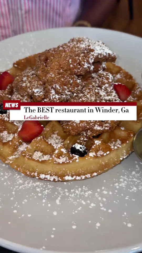 Le Gabrielle Crepes & Waffles in Winder showing review, food, video by keiatheplug on TikTok