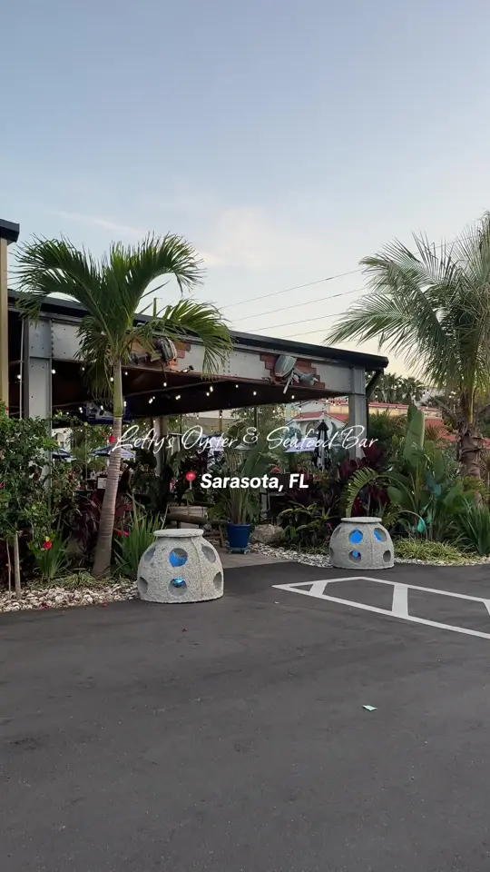 Lefty's Oyster & Seafood Bar in Sarasota showing review, visit, live music, happy hour, drinks, food, video by srqtiff on TikTok