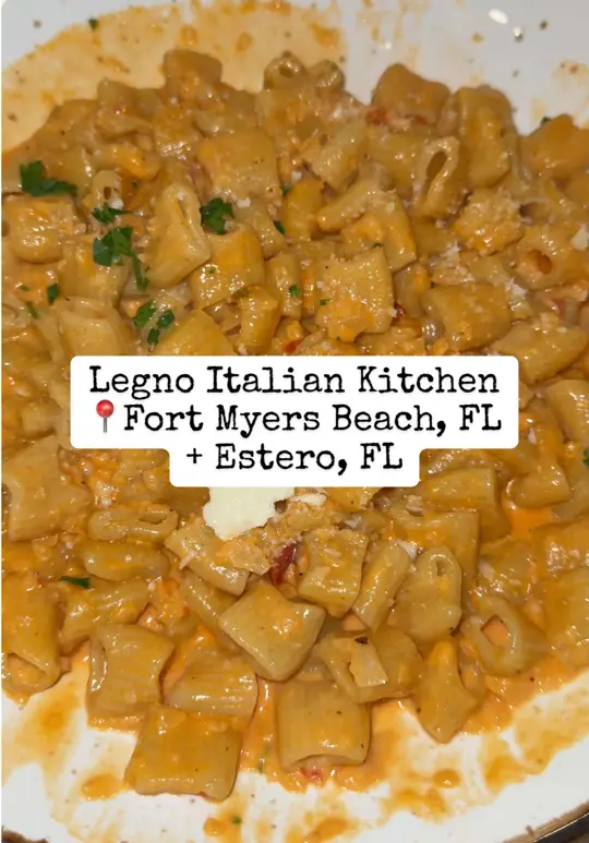 Legno Italian Kitchen - Verdana in Estero showing food, mezzi rigatoni / food, linguini and clams / food, lasagna / food, veal chop parmesan / food, creamed corn / drinks, wine, video by thingsivebeeneating on TikTok