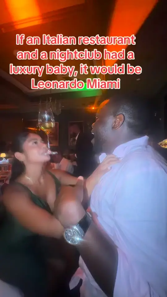 Leonardo Miami in Miami Beach showing dinner, pasta, fireworks, music, flames, atmosphere, video by Daddy Clivert on Facebook