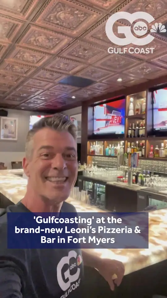 Leonis Pizzeria in Bonita Springs showing visit, pizzeria, bar, video by gulfcoastnewsnow on TikTok
