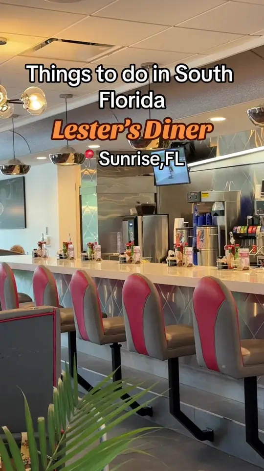 Lester's Diner in Pompano Beach showing food, mozzarella sticks, chocolate milkshake, philly cheesesteak, greek gyro quesadilla, video by thingstodoinsoflo_ on TikTok