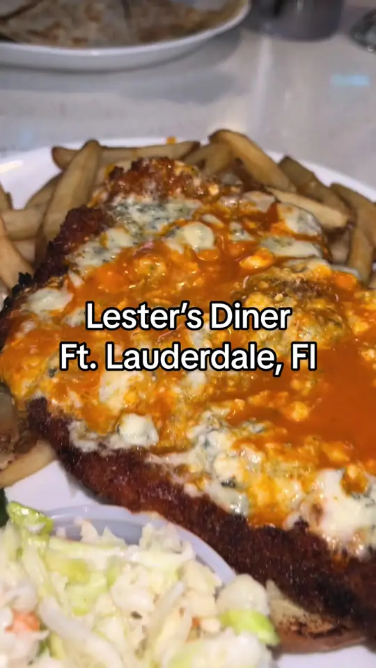 Lester's Diner in Sunrise showing food, diner food, video by itsa_gi_thang on TikTok