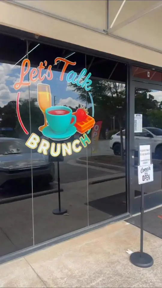 Let's Talk Brunch in Newnan showing review, visit, good food, good vibes, good drinks, video by Meyonna Jackson on Facebook