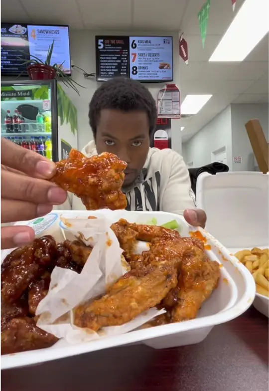 Lit Deli in Covington showing chicken wings, french fries, video by therealgagrubs on TikTok