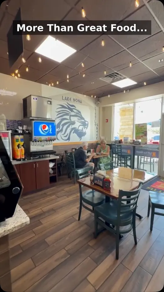 Little Greek Fresh Grill in Orlando showing restaurant visit, atmosphere, video by Little Greek Fresh Grill on Facebook