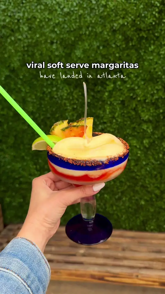Los Bravos Mexican Restaurant Woodstock in Woodstock showing drink, soft serve margarita, video by atlbucketlist on TikTok