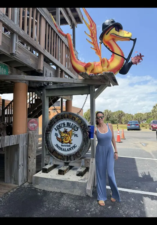Lou's Blues Bar & Grill in Indialantic showing visit, atmosphere, review, video by spacecoastvibeanddine on TikTok