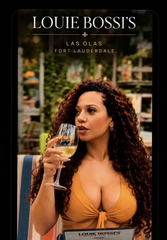 Louie Bossi's Ristorante Bar Pizzeria in Fort Lauderdale showing italian food, wine, visit, video by natortelli on TikTok
