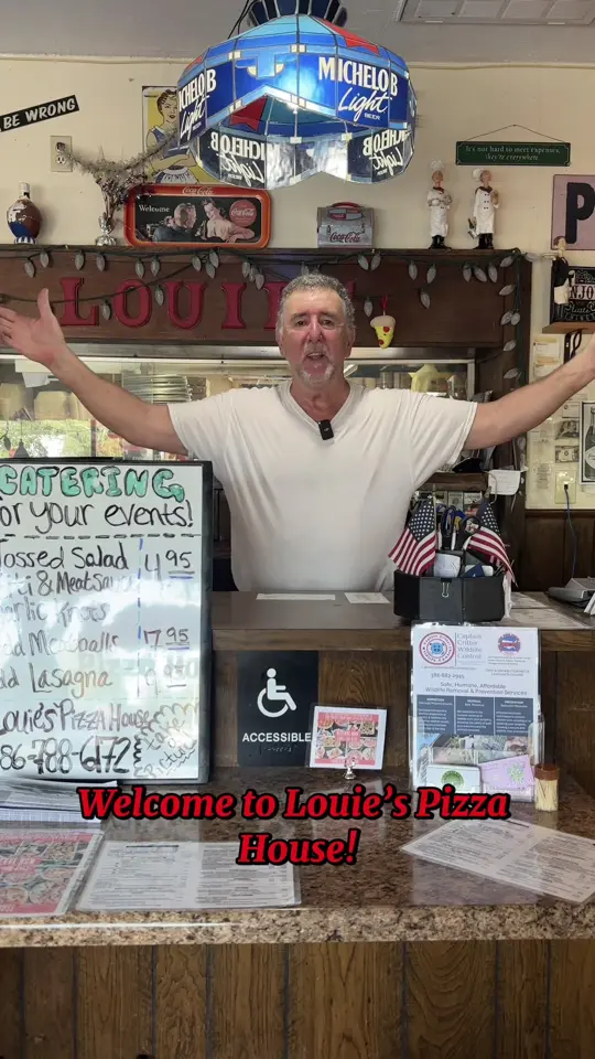Louie's Pizza House in Daytona Beach showing review, visit, video by The City of Daytona Beach Government on Facebook