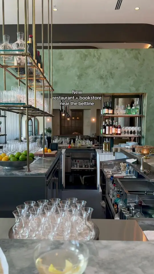 Lucian Books and Wine in Atlanta showing review, lucian martini, filet mignon, fries, video by molliipopp_ on TikTok