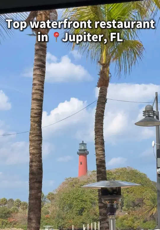 Lucky Shuck in Jupiter showing review, visit, fresh seafood, raw bar, sunset views, video by t.r.a.v.e.l.inc on TikTok