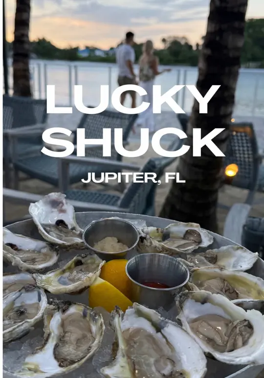 Lucky Shuck in Jupiter showing review, visit, atmosphere, summer specials, mussels & martinis, mussels & fries, video by manifeast_destiny on TikTok