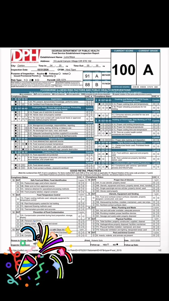 Luna Maya Mexican Restaurant Canton in Canton showing review, health inspection score, video by Luna Maya Mexican Restaurant Canton on Facebook