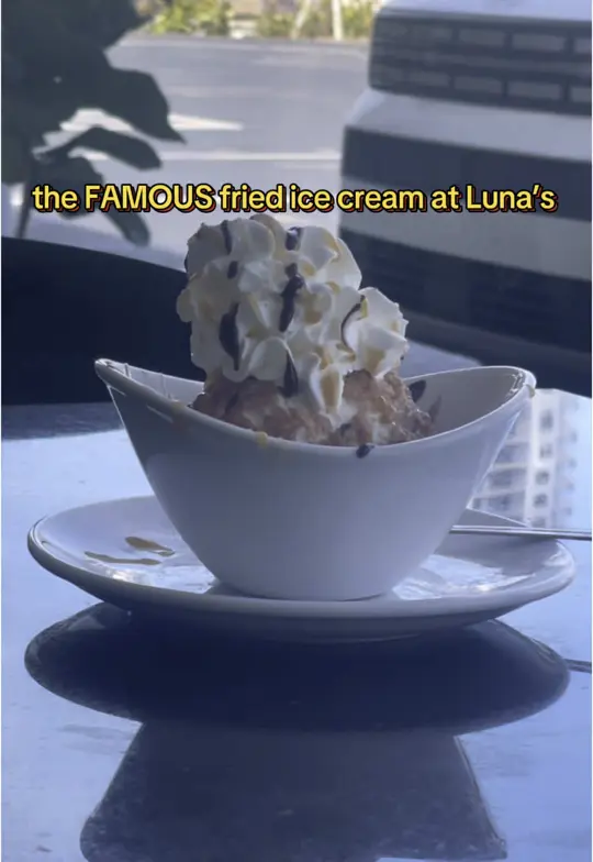 Luna's Restaurant in Daytona Beach Shores showing food, fried ice cream, video by lunas_restaurant386 on TikTok