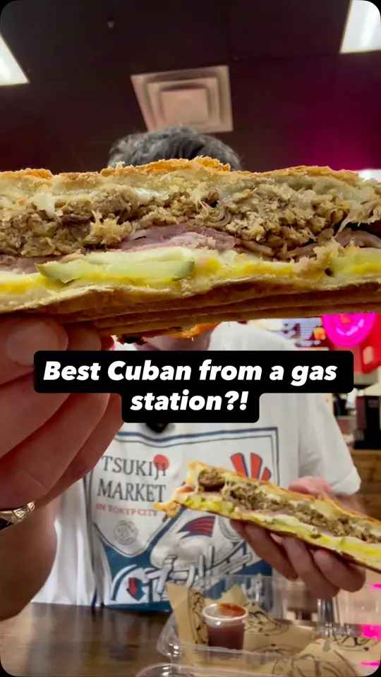LUV QUE BBQ in Tampa showing sandwich, cuban sandwich, video by Foodie Justice on Facebook
