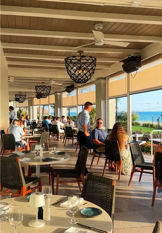 M Waterfront Grille in Naples showing review, beautiful views, delicious food, video by realestatebymadi on TikTok