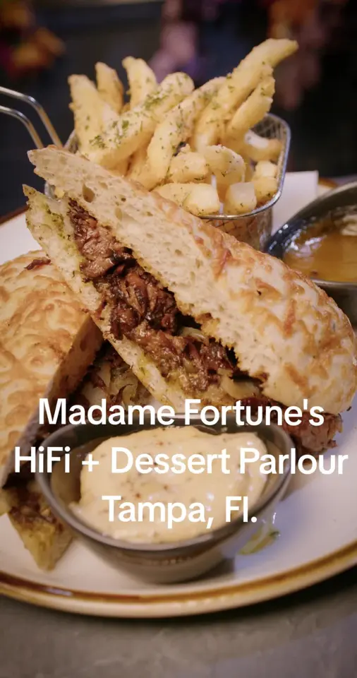 Madame Fortune Dessert + HiFi Parlour in Tampa showing review, visit, video by madamefortunetpa on TikTok