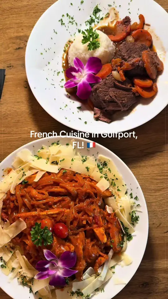 Mademoiselle Paris French Restaurant & Bakery in Anna Maria showing review, visit, video by emilymaker on TikTok