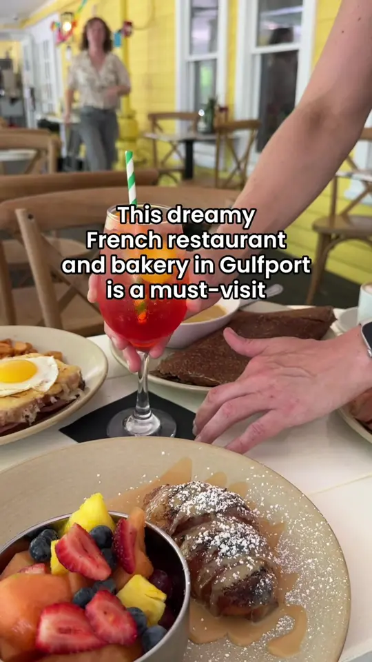 Mademoiselle Paris French Restaurant & Bakery in Anna Maria showing review, authentic french cuisine, handcrafted pastries, parisian experience, video by lovemademoiselleparis on TikTok